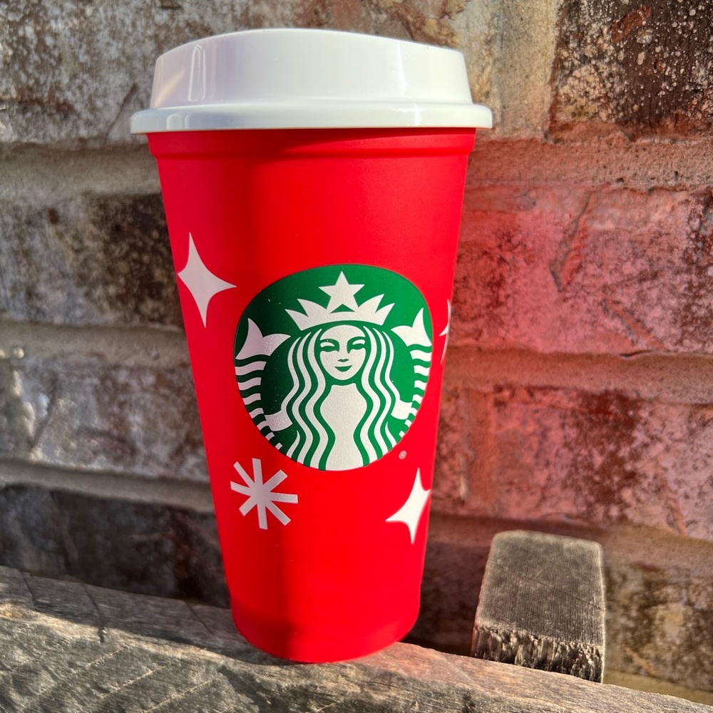 Red Starbucks plastic holiday tumbler new